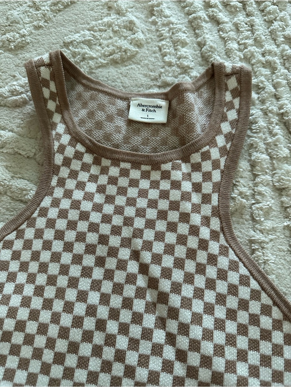 Abercrombie & Fitch Brown and White Checkerboard Tank - Picture 2 of 5